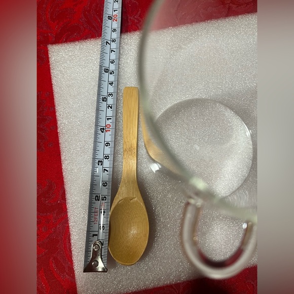 Set of 4 glass jars each with bamboo top and spoon. - Picture 2 of 11